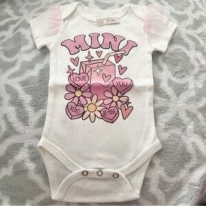 White "Mini" love Graphic Baby One-Piece
